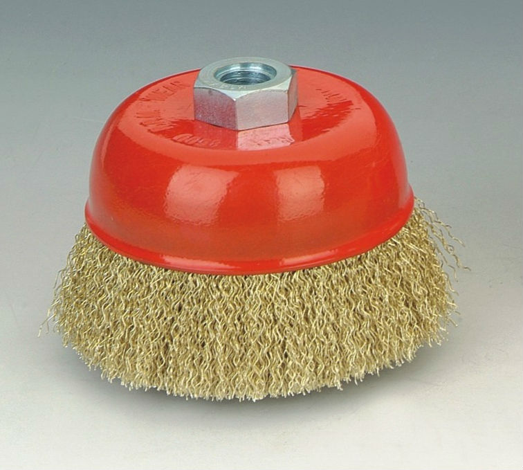 Crimped wire brushes